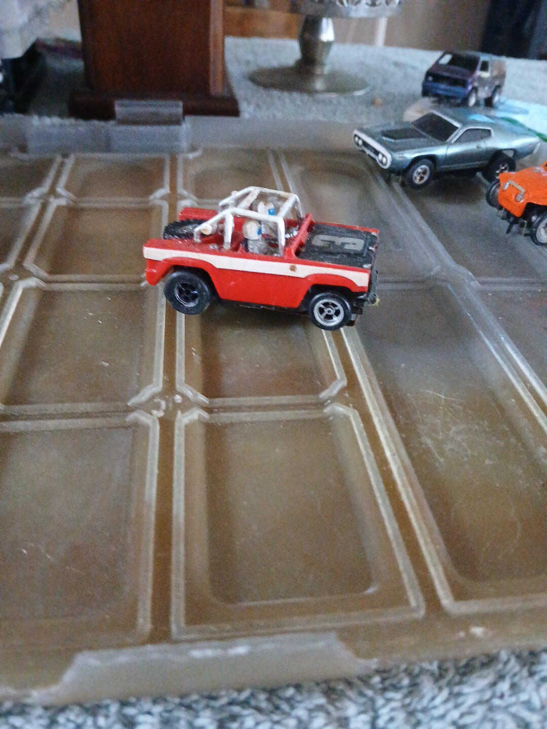 vintage slot car AFX Bronco MAGNATRAC SILICONE TIRES Mean Green Arm Ceramic Mag