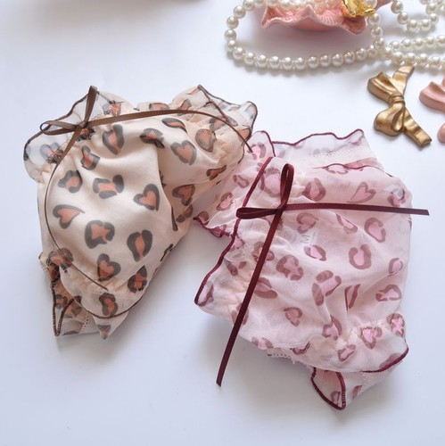 Women's Transparent Pink Leopard Underwear Sexy Hot Triangle Panties Knickers - Picture 7 of 19