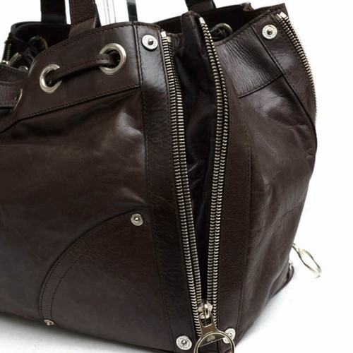 Bolso de mano vintage MULBERRY para mujer cuero genuino marrón oscuro - Imagen 7 de 9