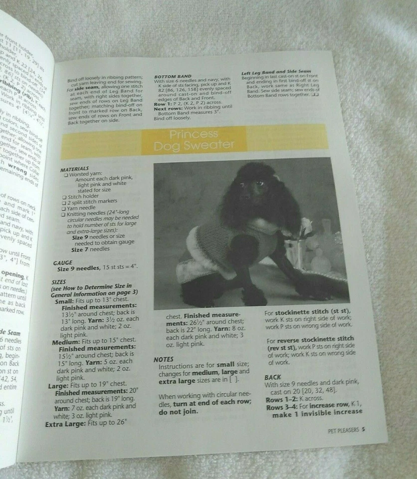 Annie's Attic Knit Pet Pleasers 6 Dog Sweater Leaflet 2002 - Image 3 of 4