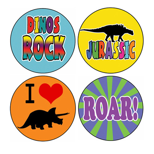 DINOS ROCK button set pin jurassic fossil dinosaur love - Foto 1 di 2