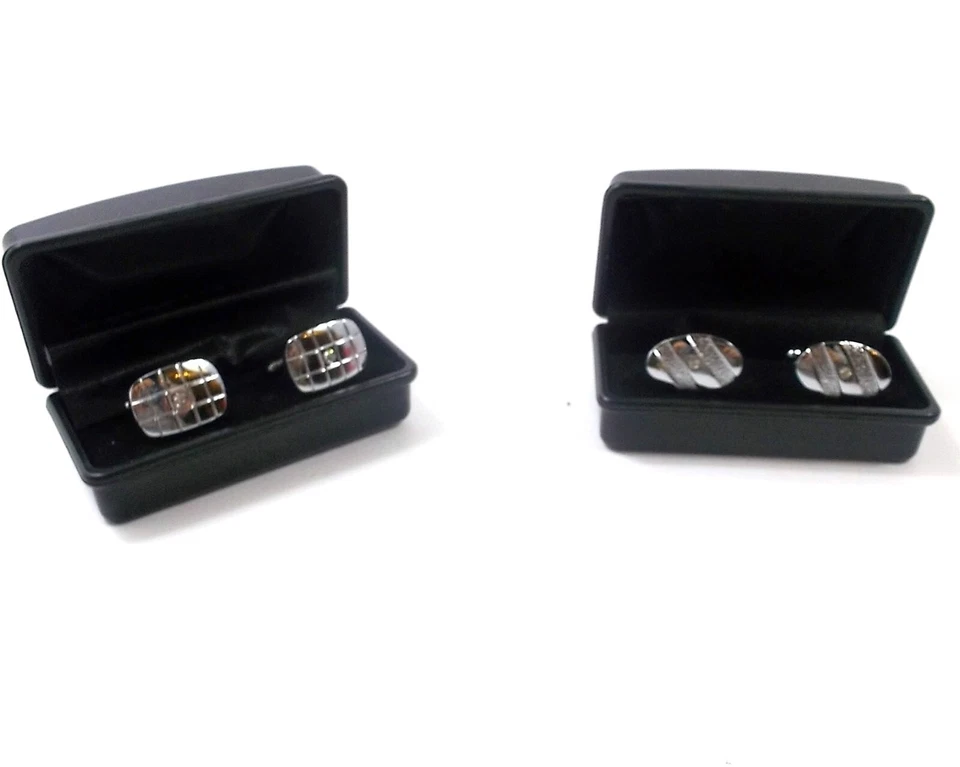 Gemelli Camicia Acciaio Inox Argento Oro Nero Elegante Nobile Opaco Brillante - Immagine 3 di 4