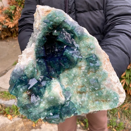 11LB  Natural super beautiful green fluorite crystal mineral healing specimen - Afbeelding 9 van 14