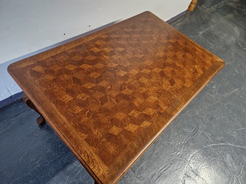 Antiker Barock Schreibtisch Doppelschreibtisch Eichenholz Schnitzereien um 1850 - Bild 10 von 15