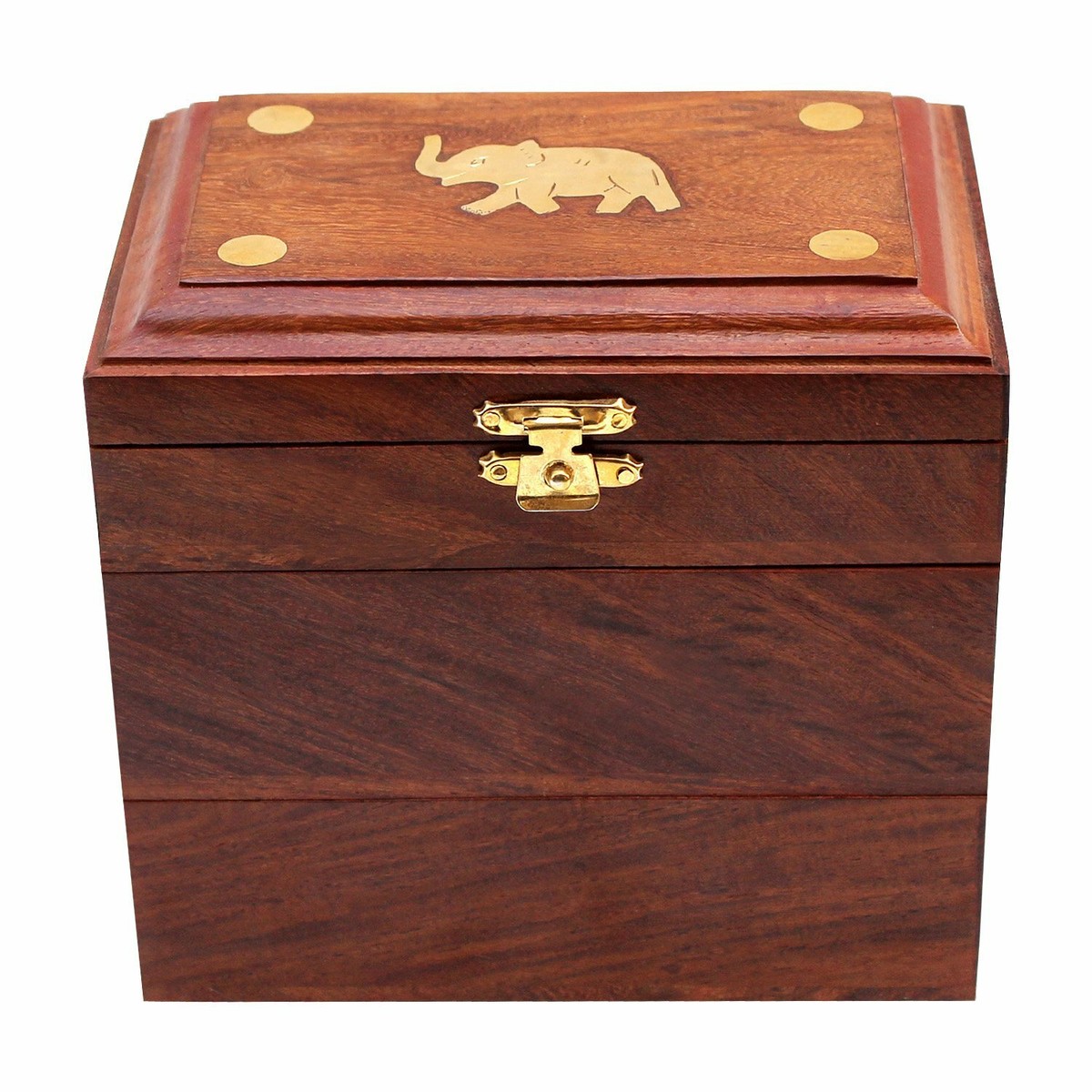 Handmade Wooden Jewellery Box for Women Jewel Organizer Elephant