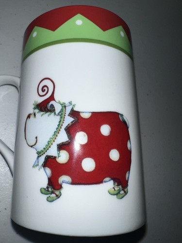 RARE Dept 56 KRINKLES BULL DOG PUG in POLKA DOT PJs MUG Patience Brewster - Picture 3 of 6