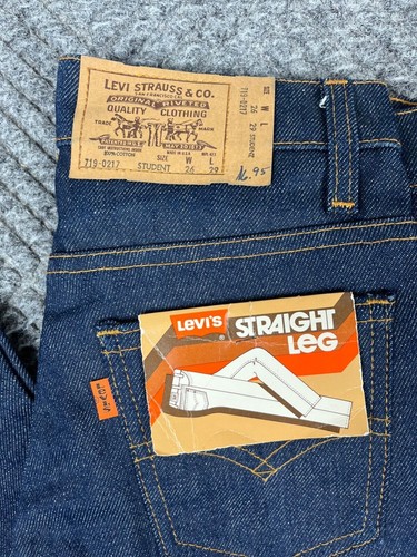 Vintage Levis 719-0217 Student Jeans 26x29 Dark Wash Straight Leg NOS - 第 2/16 張圖片