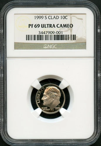 1999-S Clad Proof Roosevelt Dime NGC PF69 Ultra Cameo
