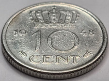 1948 Netherlands 10 Cent Coin KM# 177 US SELLER COMBINE SHIPPING