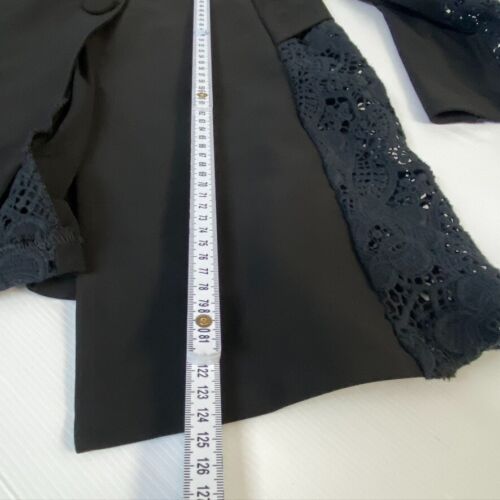 MOTTO SIZE 10 -12 WOMENS BLACK STRETCH KNIT BUTTON UP LONGLINE JACKET FITTED - Picture 3 of 10
