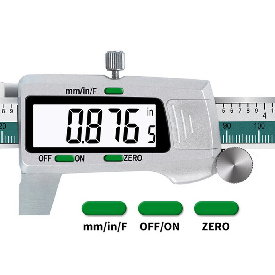 AU Vernier Caliper Electronic Digital Caliper 150mm Stainless Steel LCD Fraction - image 3 of 4