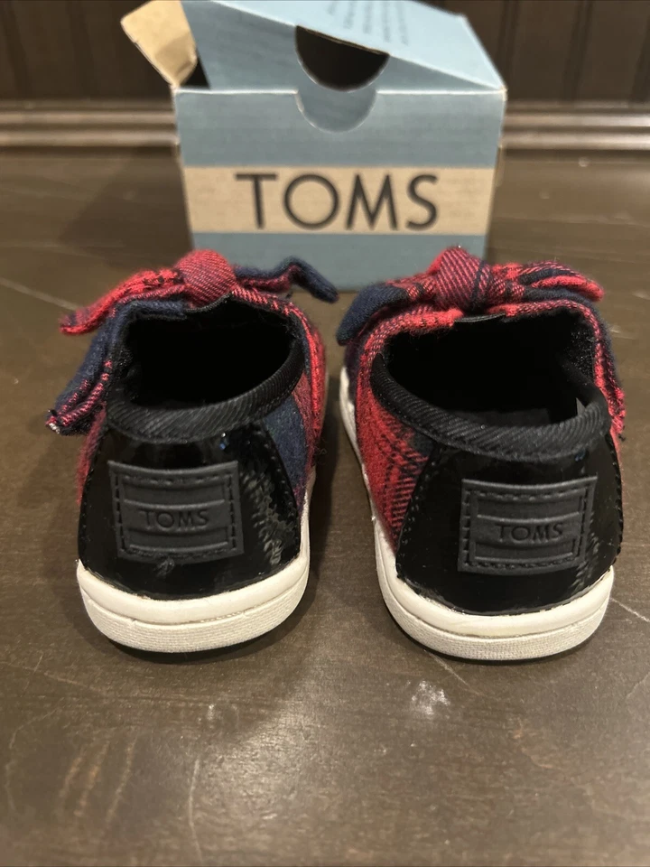 Zapatos Toms Clásicos Rojo Tartán Cuadros Pequeños 2 Foto 3 de 4