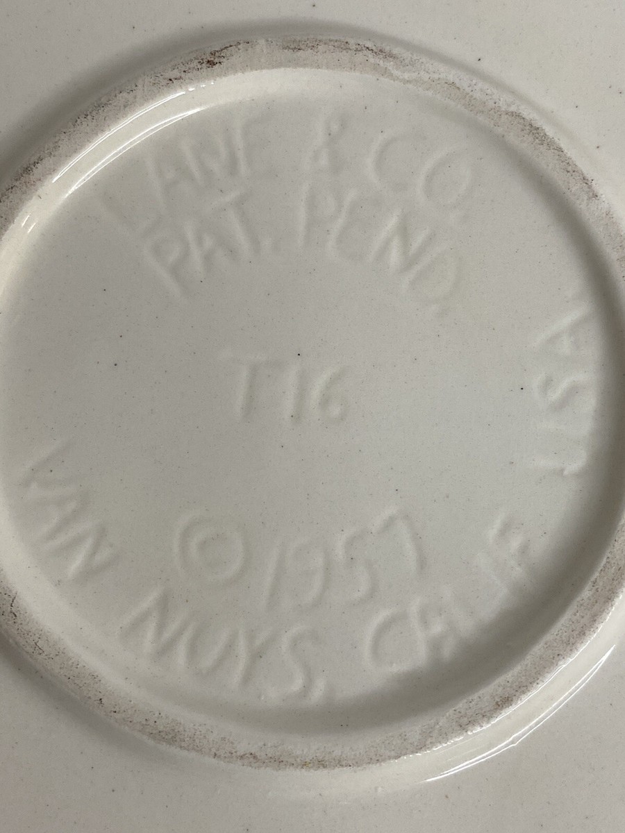 Lane & Co. Van Nuys Calif. USA 1957 T16 Pottery Ashtray MCM