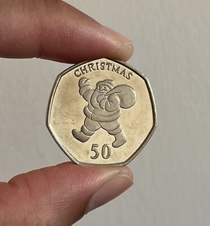Gibraltar A08: Moneda de Navidad Gibraltar de 50p 2004