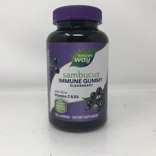 Nature’s Way Immune Support Sambucus Elderberry Gummies 120 Ct  EXP 04/26