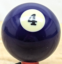 Pool ball 4 blue and white and black 2.25" diameter