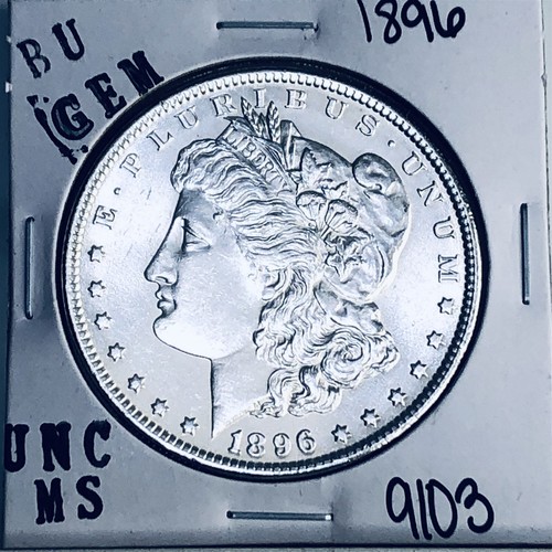 1896 BU GEM MORGAN SILVER DOLLAR UNC MS+++ U.S. MINT RARE COIN 9103