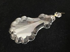 Vintage Murano Glass Italy Chandelier Crystal Clear Prism Pendants, 4" Long