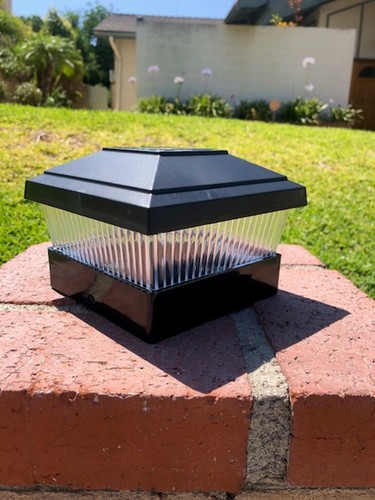Garden Solar Black Post Deck Fence Cap Lights SMD LED Vinyl/PVC Wood Post 5X5 - Picture 35 of 63