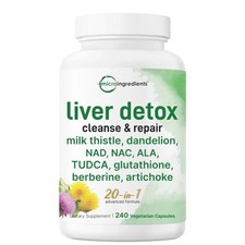 Advanced Herbal Liver Support Complex , 20-in-1 Vegan Formula, 240 Capsules