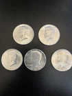 90% PERCENT SILVER KENNEDY HALF DOLLAR 1964 LOT OF 5 AU+