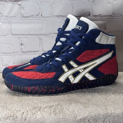 ASICS Aggressor 1 OG Wrestling Shoes RWB Red White Blue Worn Once Size 10.5 RARE