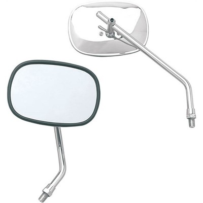 Emgo Universal Stamped Steel Screw-In Stem Mirror - Rectangle - Chrome -