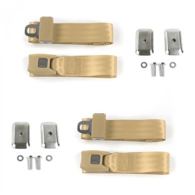 Ford Falcon 1960 - 1963 Standard 2pt Tan Belt Kit w/Brackets-2 Belts