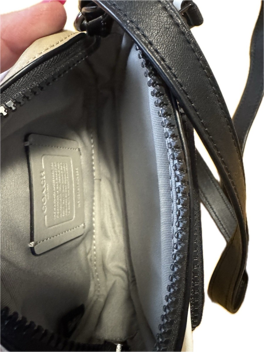 COACH Mini Edge Double Pouch Crossbody bag in signature canvas | eBay