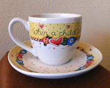 MARY ENGELBREIT TIME FOR TEA SET - WHEN A CHILD IS BORN, SO IS A GRANDMOTHER