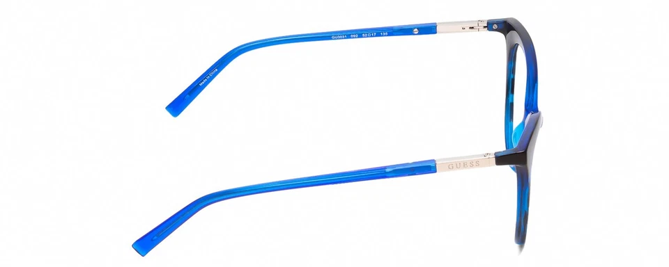 Guess GU3031 Unisex Cat Eye Designer Blaulichtfilter Brille Kristallblau 52mm - Bild 3 von 4