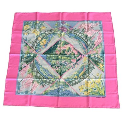 RARE HERMES Carre 90  Silk Scarf ''Fleurs de Giverny''  Monet s Garden ~ New ! 
