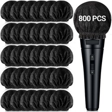 800 Pcs Disposable Microphone Cover Non Woven Handheld Microphone Windscreen ...