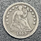 1853-P Seated Liberty Half Dime 5C No Arrows Circulated Rare Date