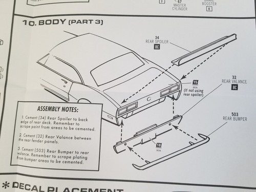 67 Camaro REAR SPOILER from AMT 1:25 Model 1967 Chevrolet 68 1968 Chevy - Picture 7 of 10