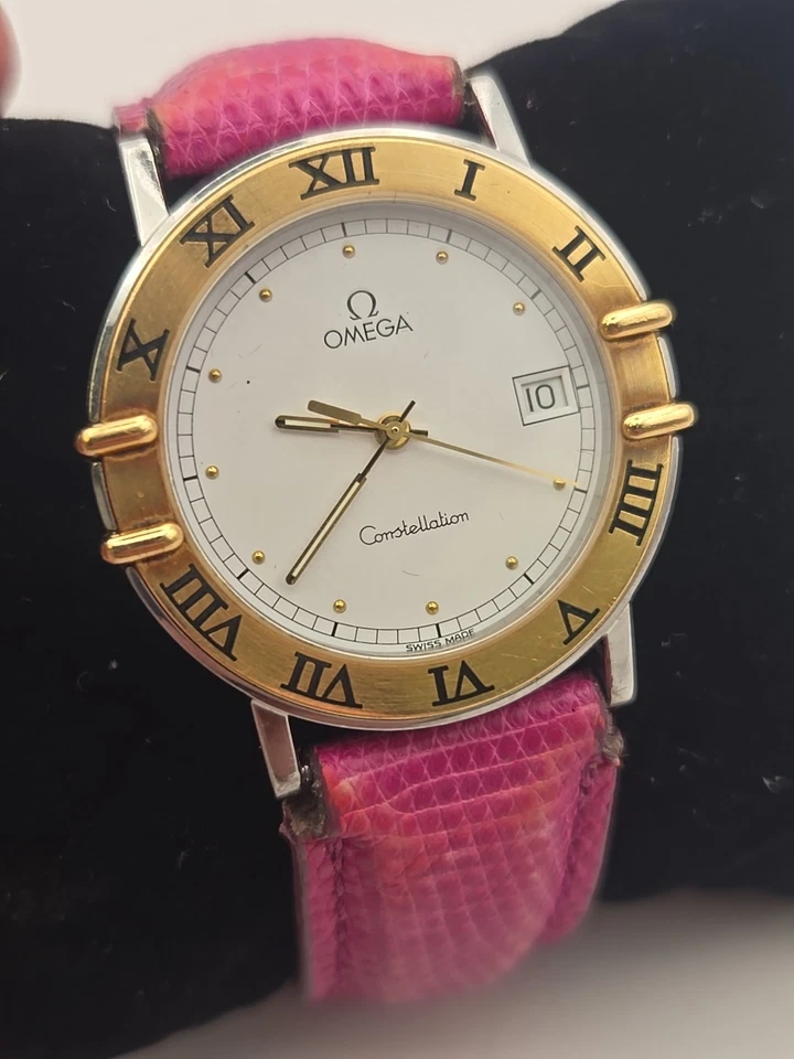 OMEGA CONSTELLATION 33mm TWO TONE 18K Gold Bezel Quartz Men's Watch 196.1080  - Image 2 of 4