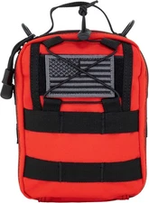 LINE2design First Aid (Ifak) Pouch EMS Bag - 8x6.5x3 Inch (Pack of 1), Red 