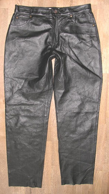 / JOHN F. GEE / Herren- LEDERJEANS / Lederhose in schwarz Gr. 52 ca. W35 / L33