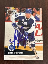 1991-92 Pro Set #234 Tom Fergus AUTO Toronto Maple Leafs AUTOGRAPH Signed