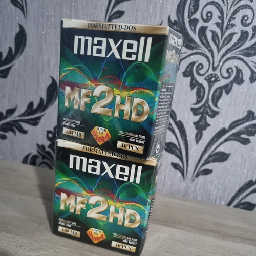 Box of 10 MAXELL Floppy Disks MF2HD 1.44MB 3.5" - New & Sealed Box x2