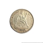 1887 Seated Liberty Silver Dime American Currency US Coin Philadelphia Mint