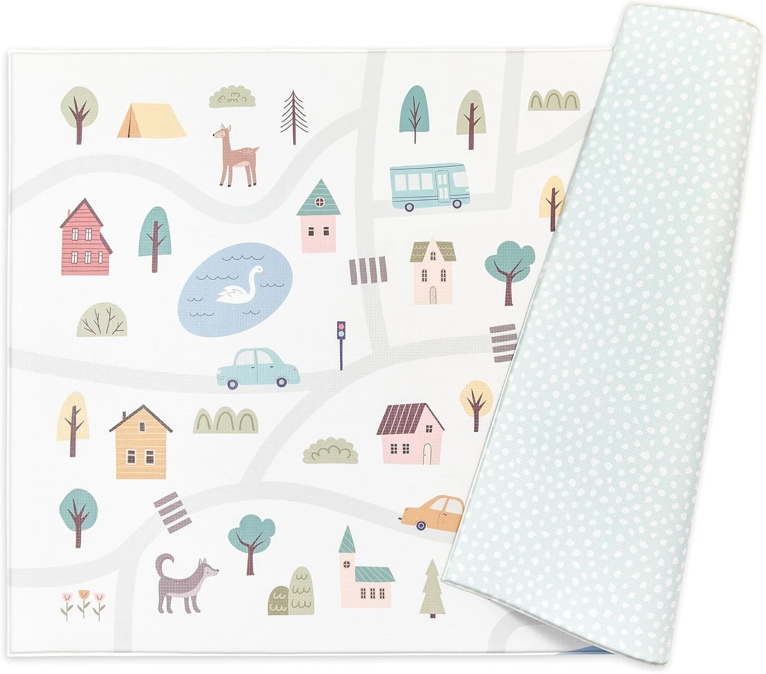 Reversible Play Mat 82x55 Inch Non Toxic Foam Floor