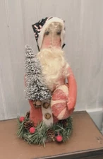 Primitive style SANTA   hand made by me  Winter  Christmas Tree Candy