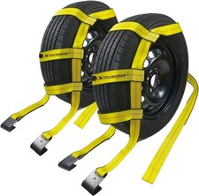 Heavy Duty Tow Dolly Straps - 2 Pack, 10,000 lbs Capacity, Flat Hook, 