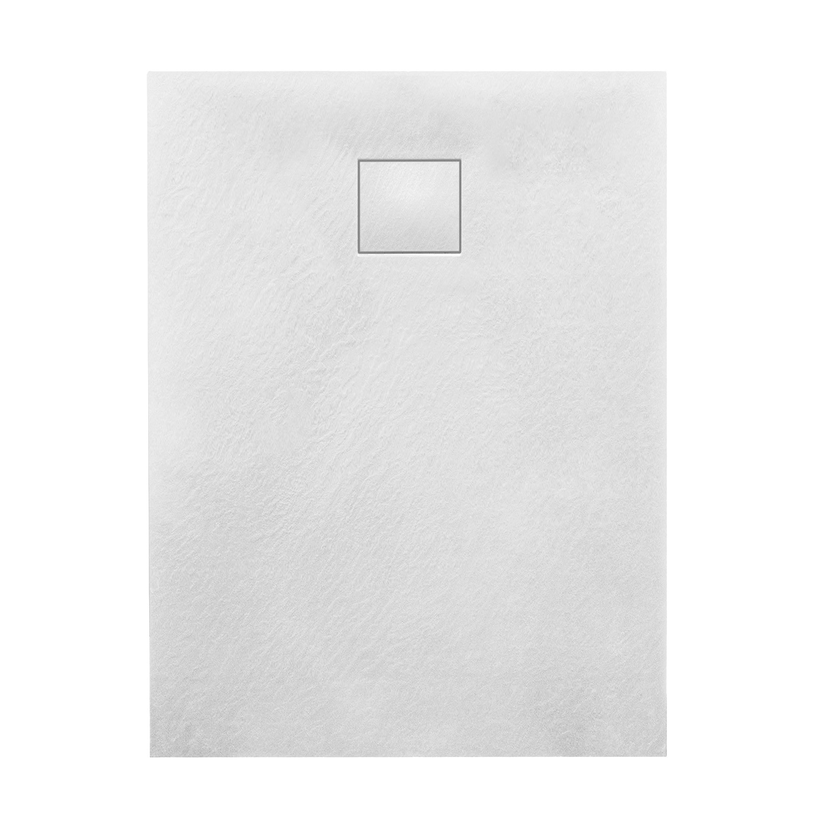 Matte White 1000 x 900mm Rectangular Polymarble Shower Tray With waste