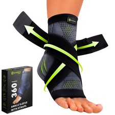 Ankle Brace   Compression Foot Sleeve with Adjustable Straps for Men  Women,...