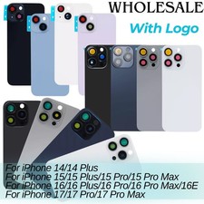 Lot Back Glass Replacement Logo/Metal/Magnet For iPhone 17 16 15 Pro Max 14 Plus