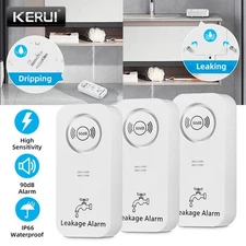 3-PACK Water Leak Alarm Flood Level Overflow Detector Sensor Home Security Alert