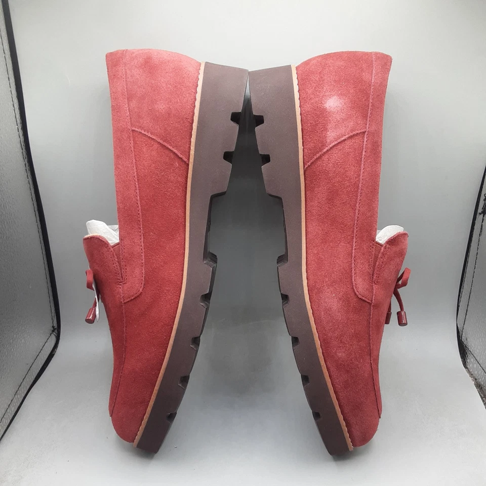 Mocasines Vionic Finley para mujer 11W rojo Syrah gamuza lazo sin cordones A92 Foto 3 de 4