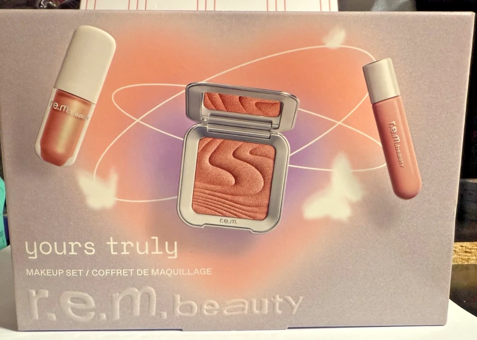 REM Beauty YOURS REALLY 3-teiliges Set (Midnight Shadows, Highlighter, Lipgloss) Neu im Karton